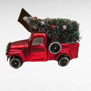 Red Truck Ornament with Christmas Tree